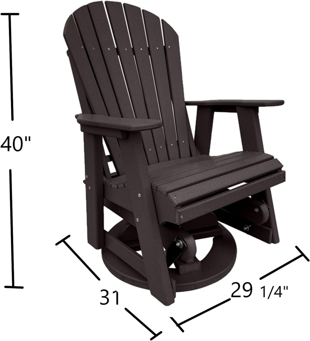 Phat Tommy Glider for Outside Patio - Outdoor Swivel Glider Chair - Poly Outd...