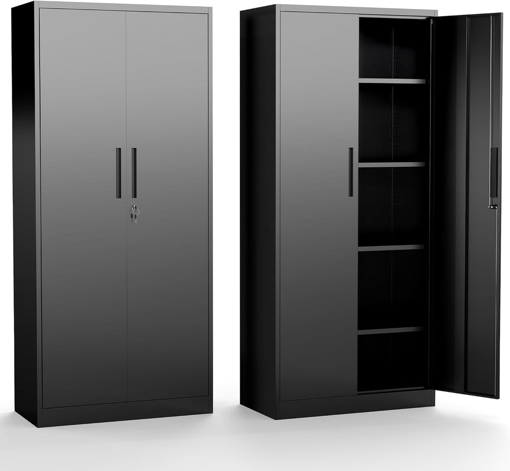 Metal Garage Storage Cabinet, 72" Steel Tool Cabinets with Lock