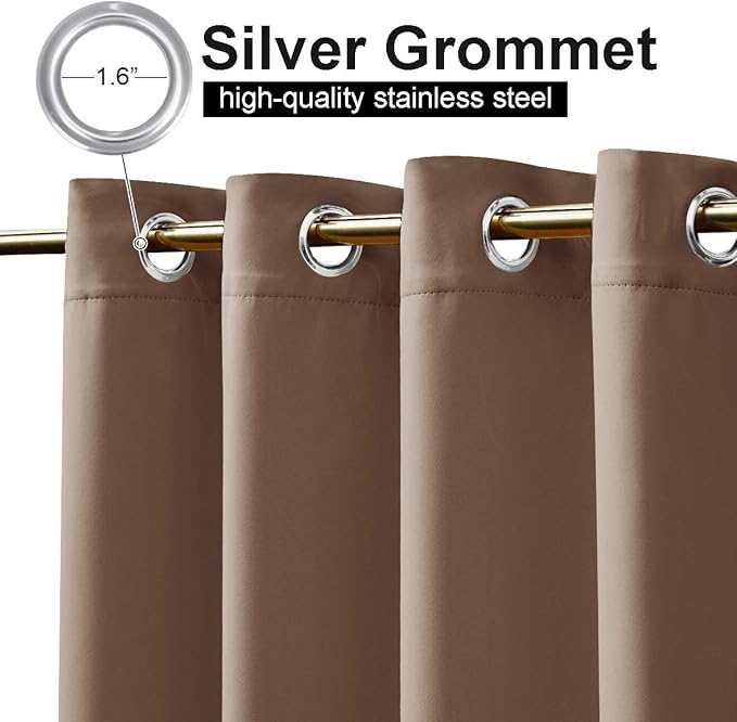NICETOWN Waterproof Weighted Outdoor Curtains Grommet Top & Bottom 2 Pane...