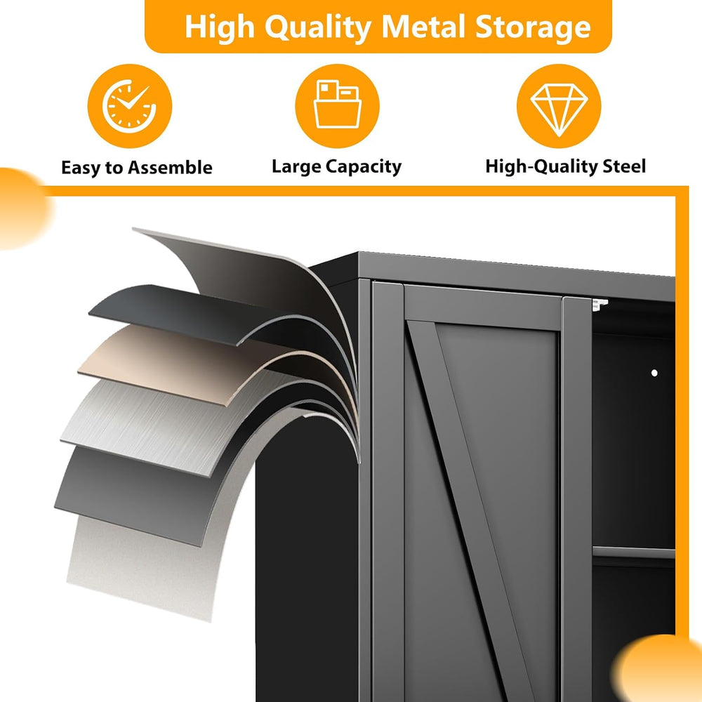 Ckzbx Metal Garage Storage Cabinet with Locking Doors and Adjustable Shelves,...