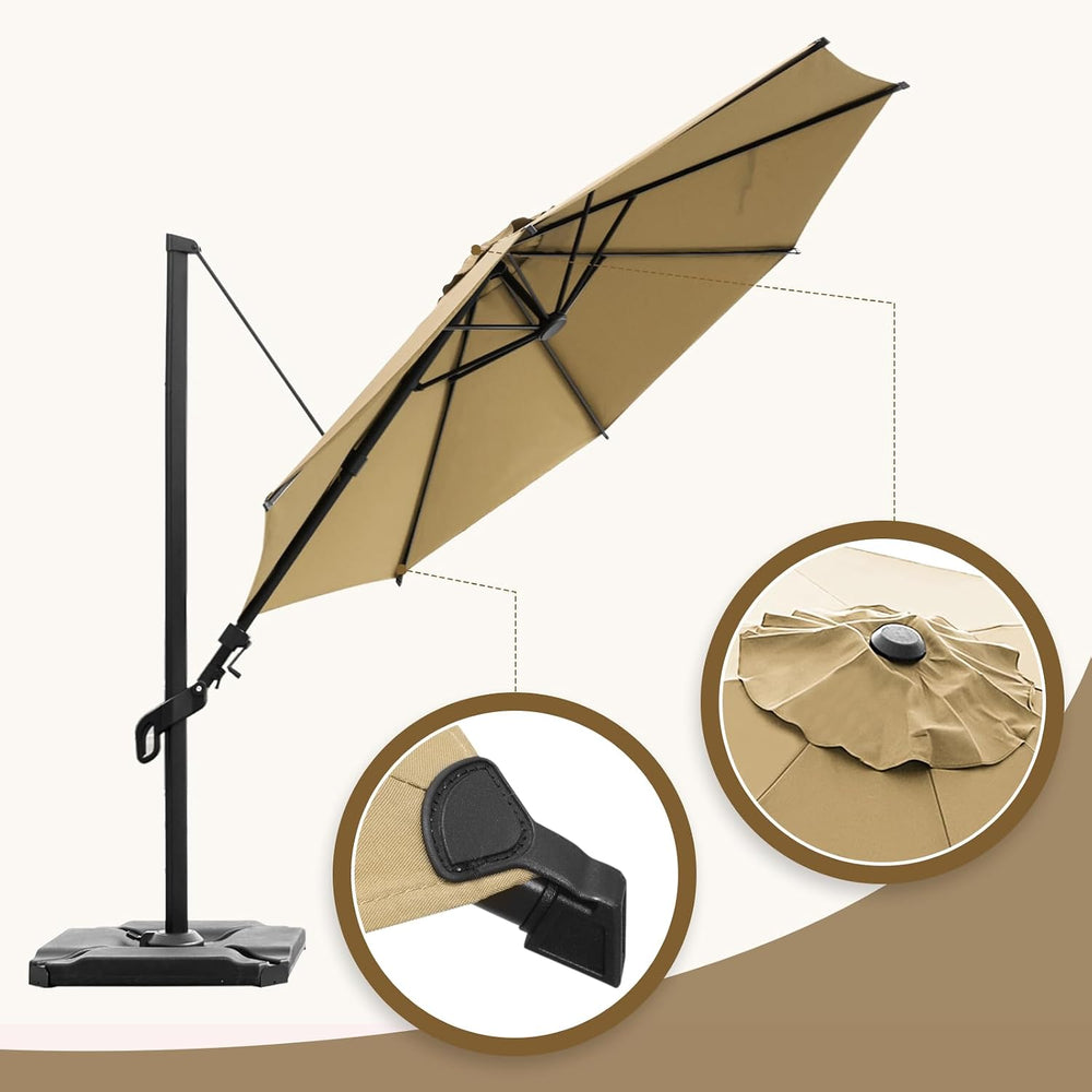 Abba Patio 10FT Vienna Offset Patio Umbrella Outdoor Cantilever Umbrella with...