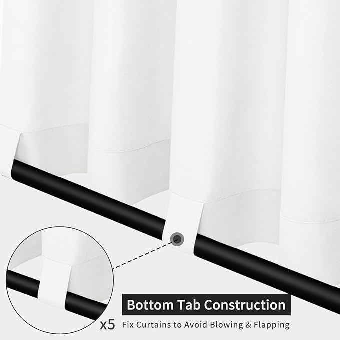 Easy-Going Linen Look Outdoor Curtains Waterproof Windproof Porch Curtains, S...