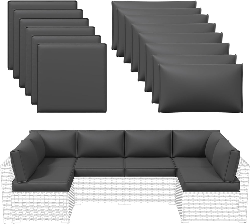 Aoxun Outdoor Replacement Cushions for Patio Furniture, Waterproof Sofa Cushi...