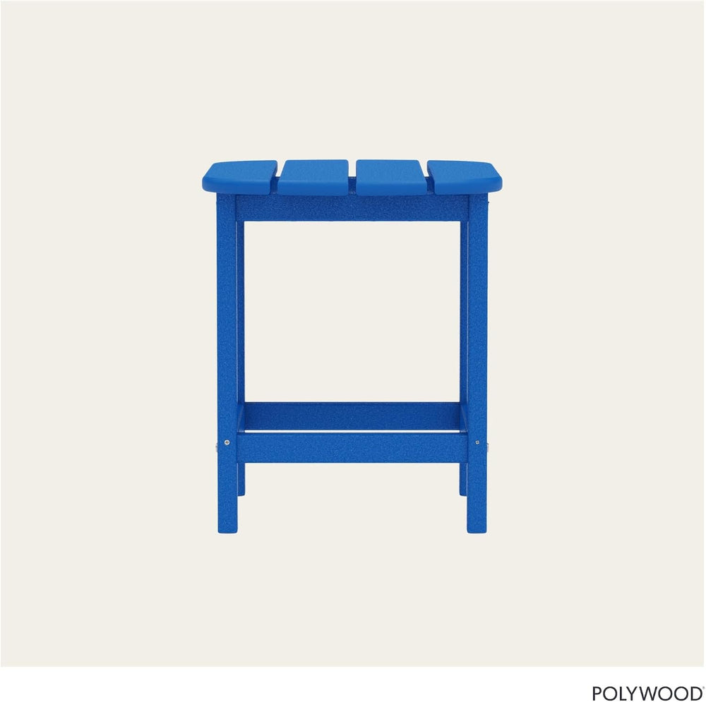 POLYWOOD SBT18PB South Beach 18" Outdoor Side Table, Pacific Blue