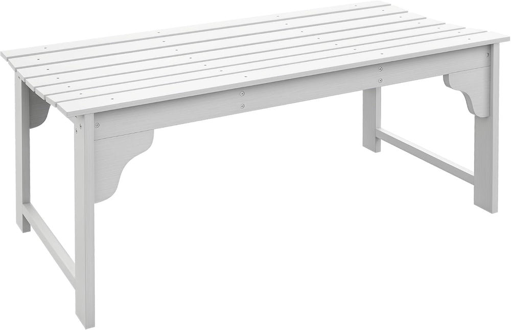 Outsunny Wooden Garden Bench Outdoor Park Bench with Slatted Seat White