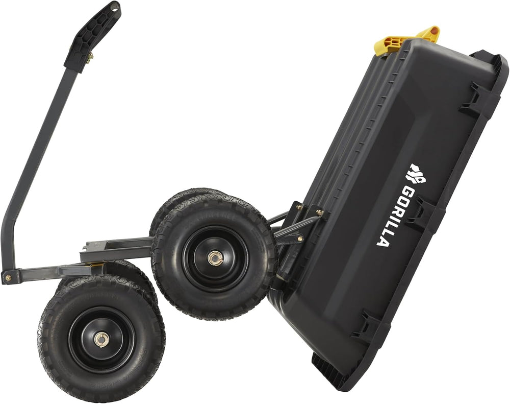 Gorilla Carts Dump Garden Cart, 7 Cu Ft,1200 lb Capacity, No-Flat Tires