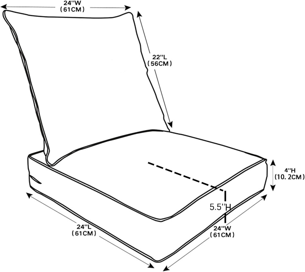 Polyester Outdoor Chair Cushion Set,Outdoor Cushions for Patio Furniture.Tan/...