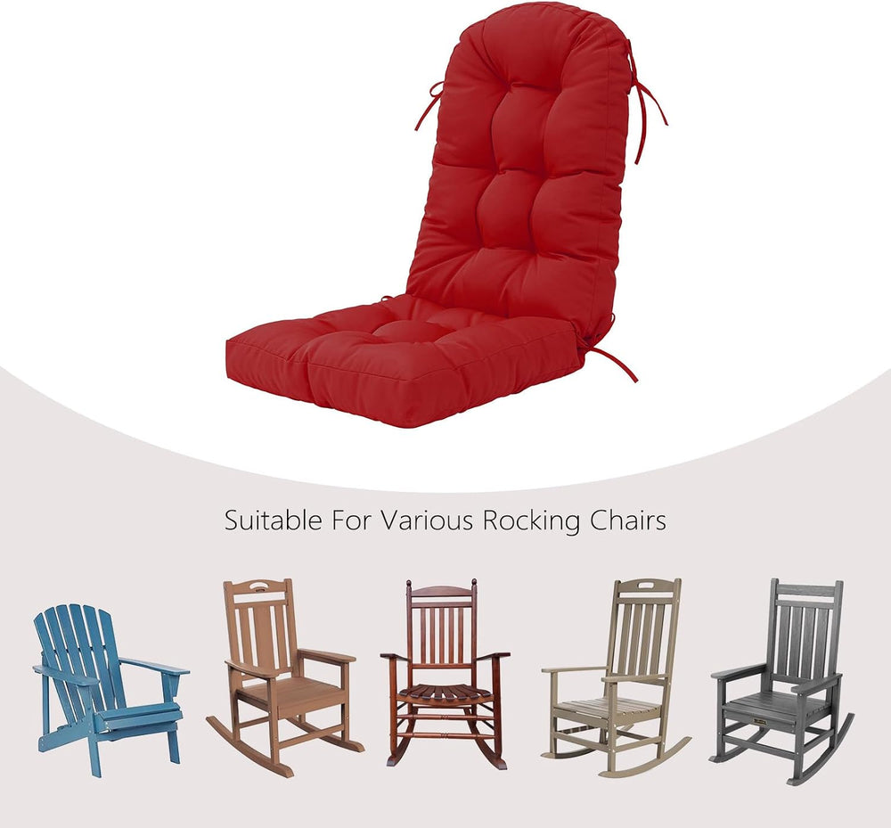 Outdoor Rocking Chair Cushion Set of 4 for Adirondack Chair, High Back Patio ...