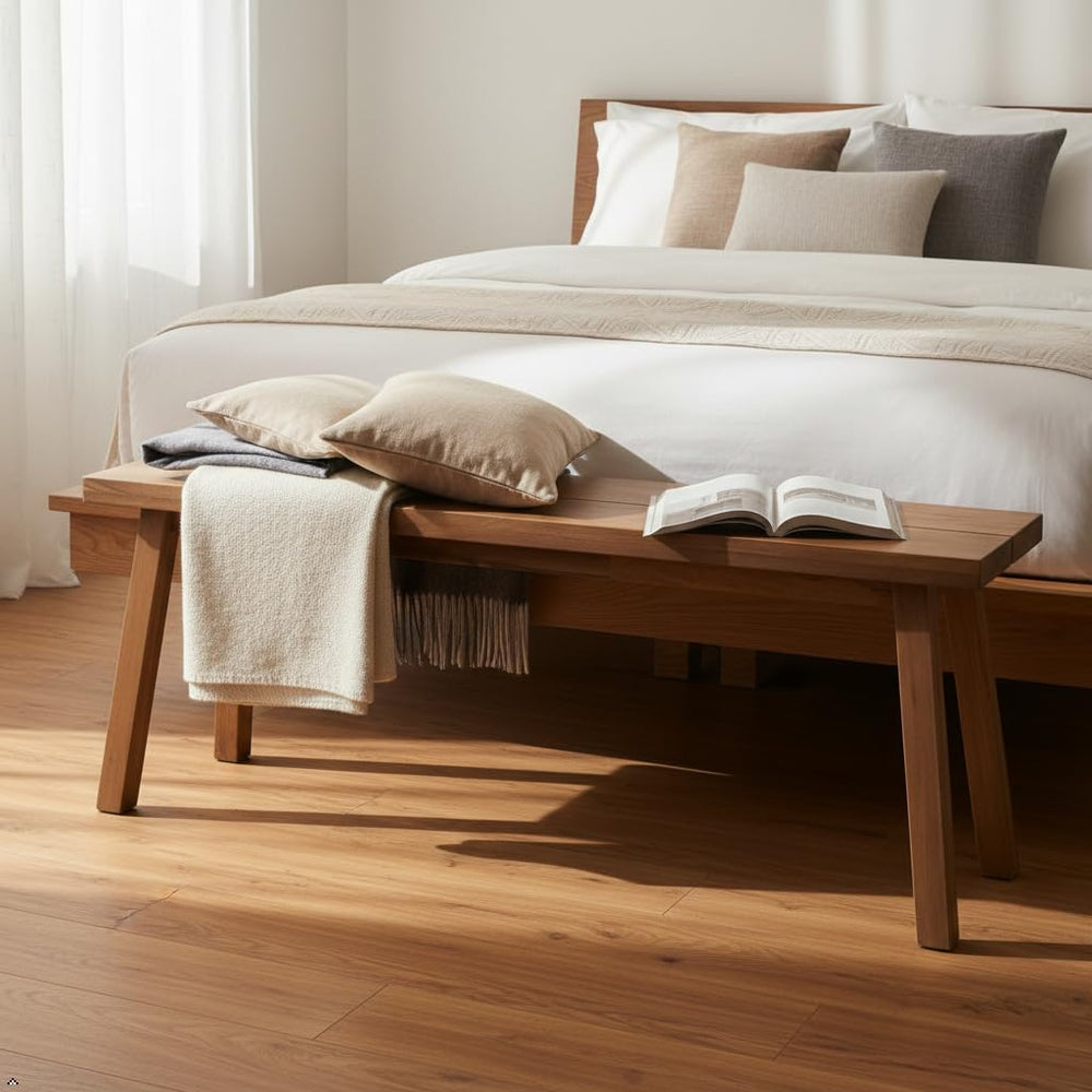 VICTORY RELAX Solid Wood Bench - Minimalist Design, Acacia Wood Construction,...