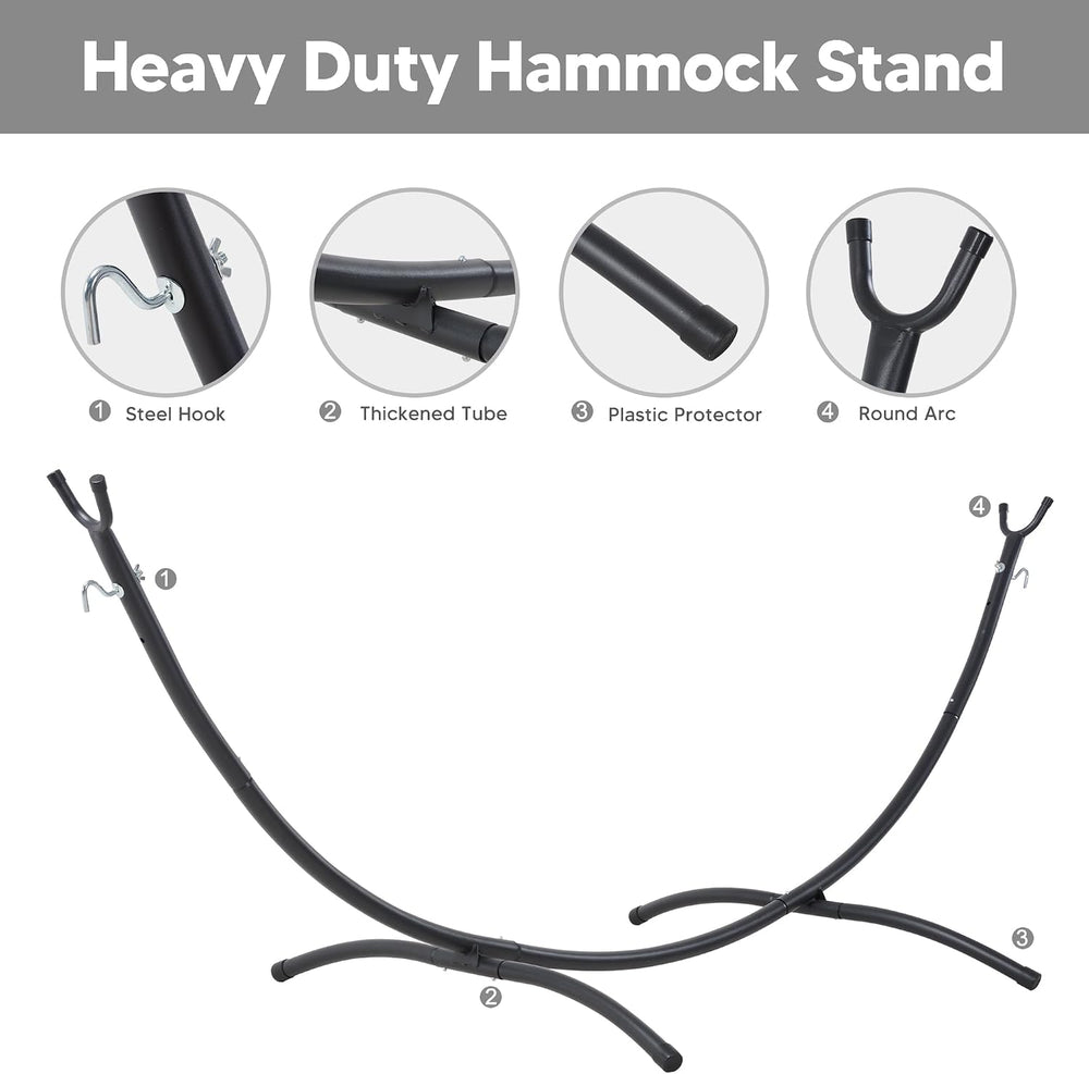 SUNCREAT Hammocks Standing Patio Hammock, Portable Hammock with Stand Foldabl...