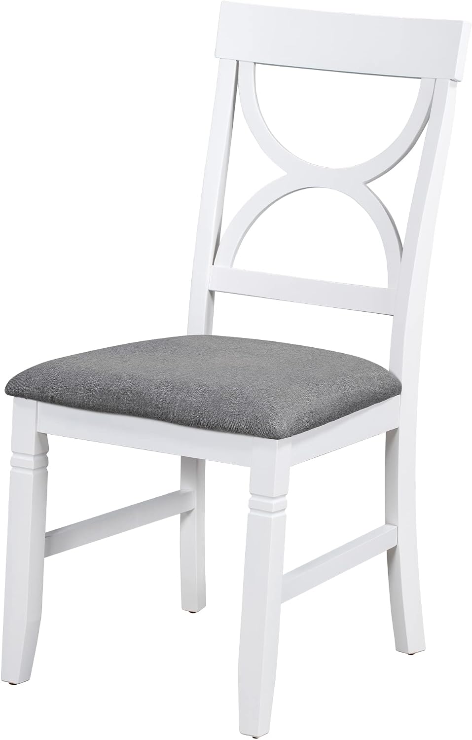 LUMISOL 6 Piece Farmhouse Dining Table Set with Bench for 6, White+Gray