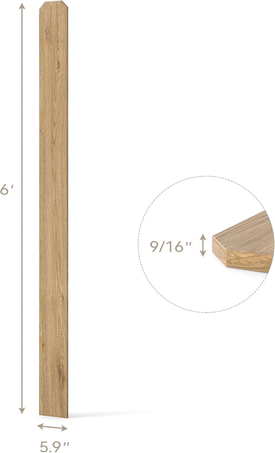 JAXPETY 6ft Dog-Ear Fence Picket 5.9 x 0.5in Fir Wood Fence Boards 40-Pack