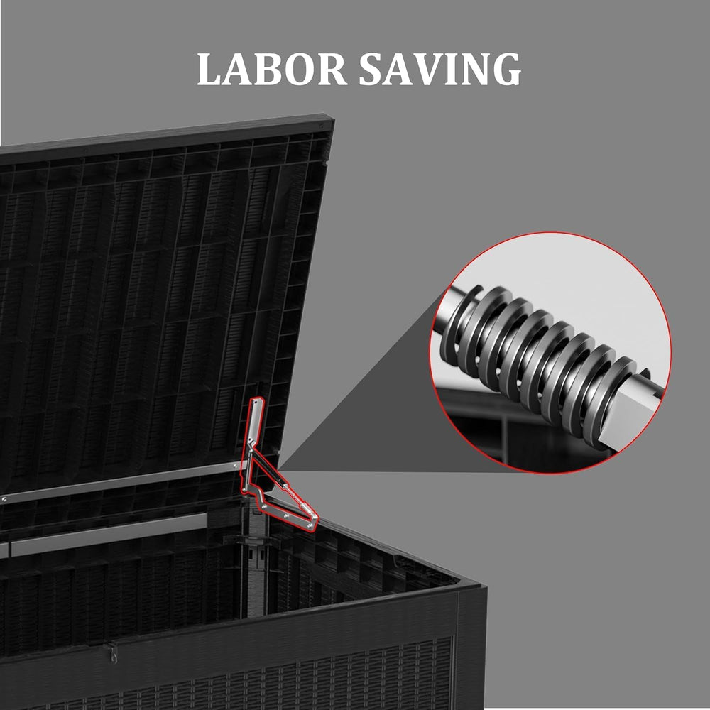 TARKARI 370 Gallon Outdoor Storage Box Waterproof, Resin Deck Boxes with Lock...