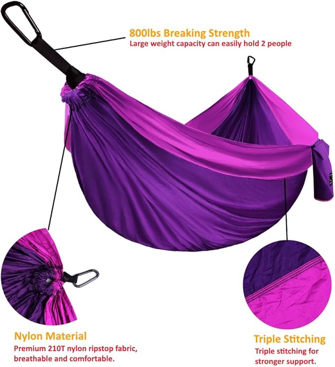 Gold Armour Camping Hammock - XL Double Hammock Portable Hammock Camping Acce...