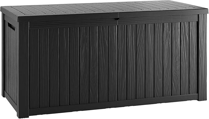 TARKARI 180 Gallon Lockable Resin Deck Box, Waterproof & UV-Resistant Out...