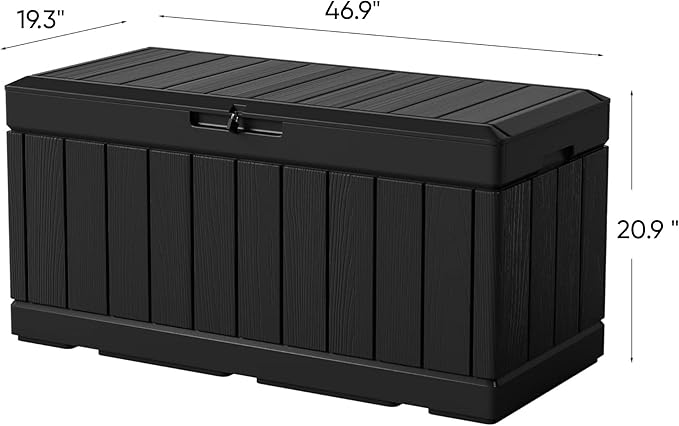 Greesum 82 Gallon Resin Deck Box All Weather Large Outdoor Storage for Patio ...