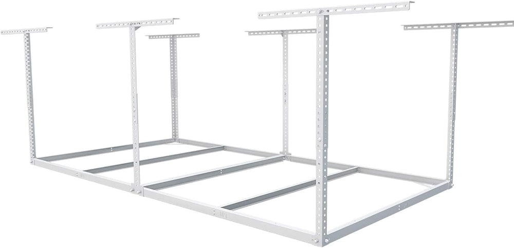 FLEXIMOUNTS 4x8 Overhead Garage Storage Rack, Without Decking, White