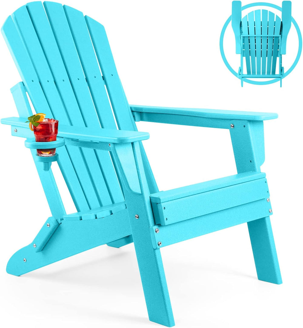 FUNBERRY Oversized Folding Adirondack Chair, Fire Pit Chairs 400LBS