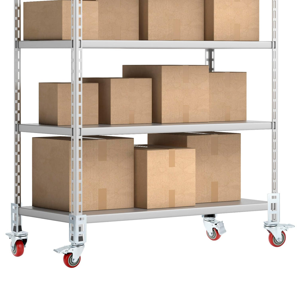 QWORK 3" Caster Wheels for Boltless Shelving – 500 lb Load Capacity, 4 P...