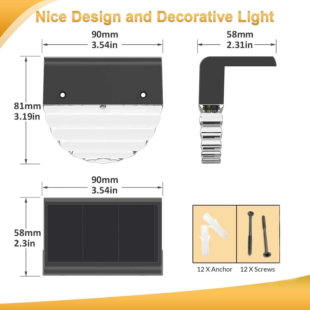 Melunar Solar Deck Lights, 6 Pack Waterproof LED Solar Step Light Outdoor, Fe...