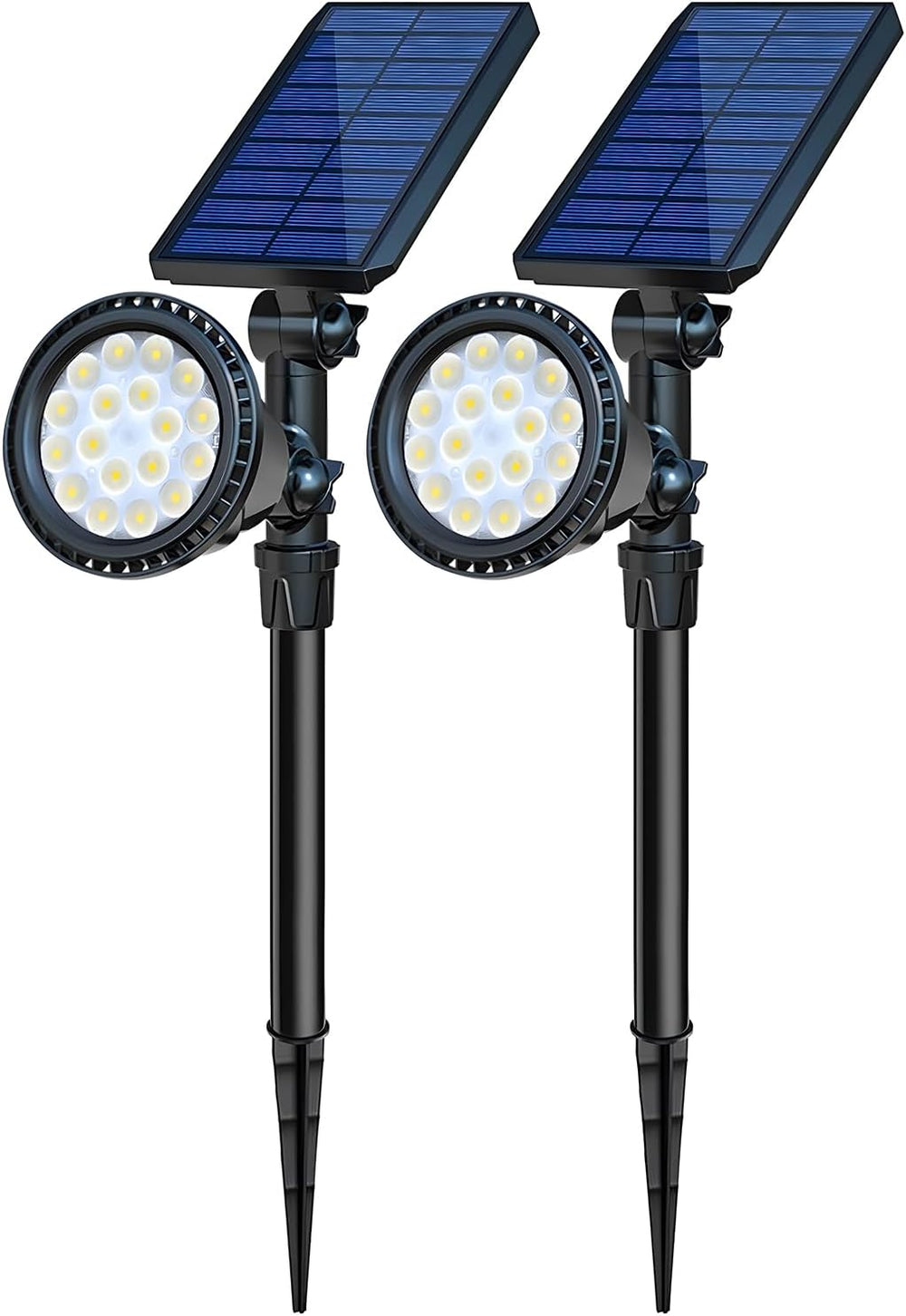 Solar Spot Lights Outdoor, 18 LED Bright Solar Powered Lights Outdoor Waterpr...