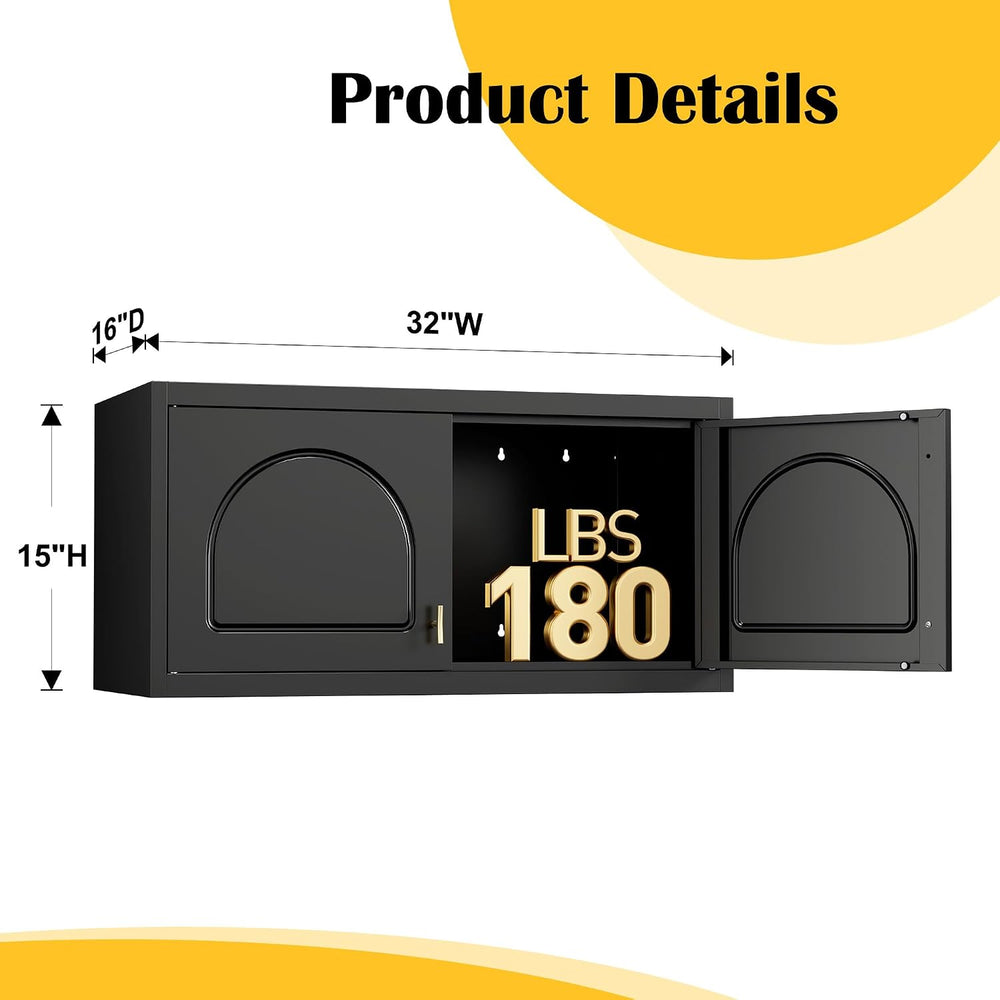 Metal Wall Cabinet,Upper Cabinet for Large Storage Cabinet