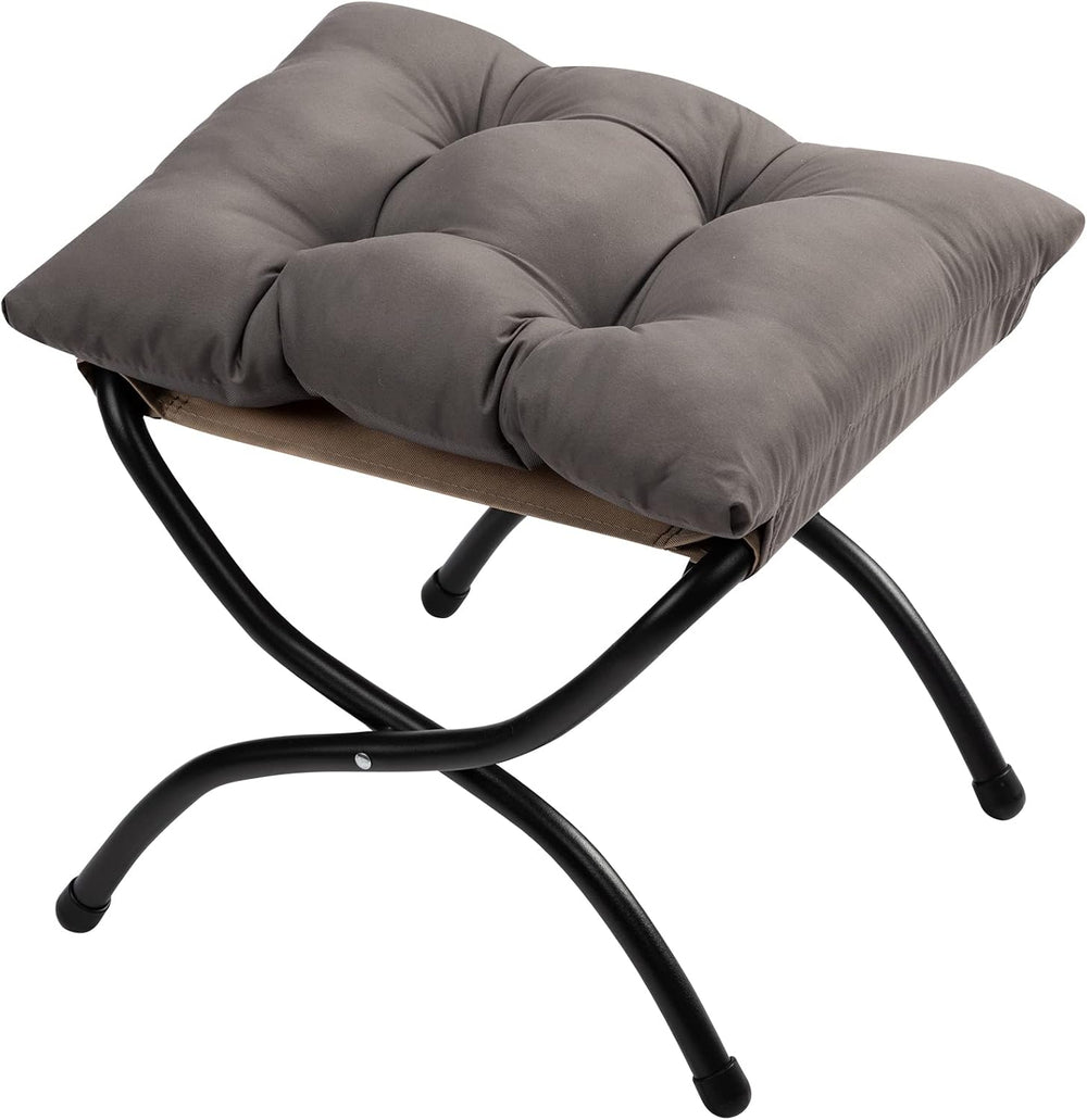 HollyHOME 15"(H) Folding Footrest Stool, Upholstered Small Foldable Otto...