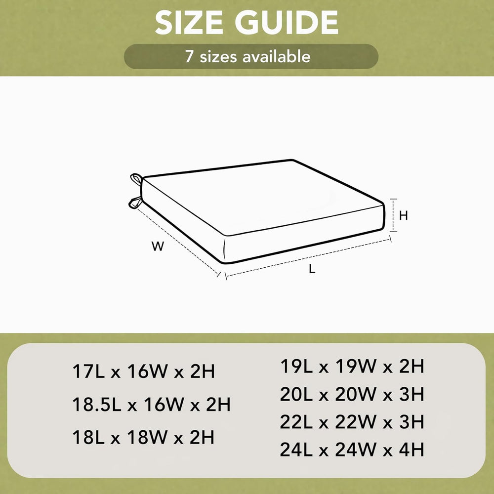 Outdoor Chair Cushions, Chair Pads, Set of 2, 17 x 16 Inch, Beige