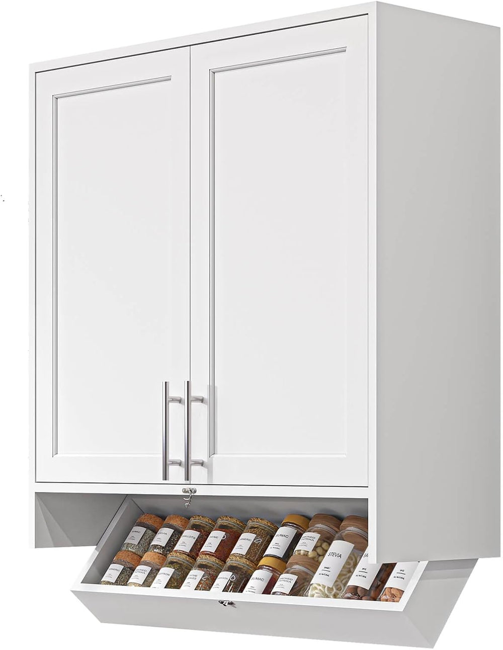 29.5" W Laundry Room Cabinets Wall-Mounted with Flip-Bottom Drawer