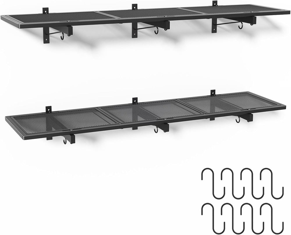 2 Pack Garage Wall Shelving, 1x3.85ft Heavy Duty Garage Shelving Wall Mounted...