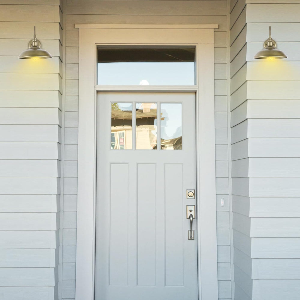 10 Inch Gooseneck Barn Light for Farmhouse, Brass Exterior Barn Style Light F...