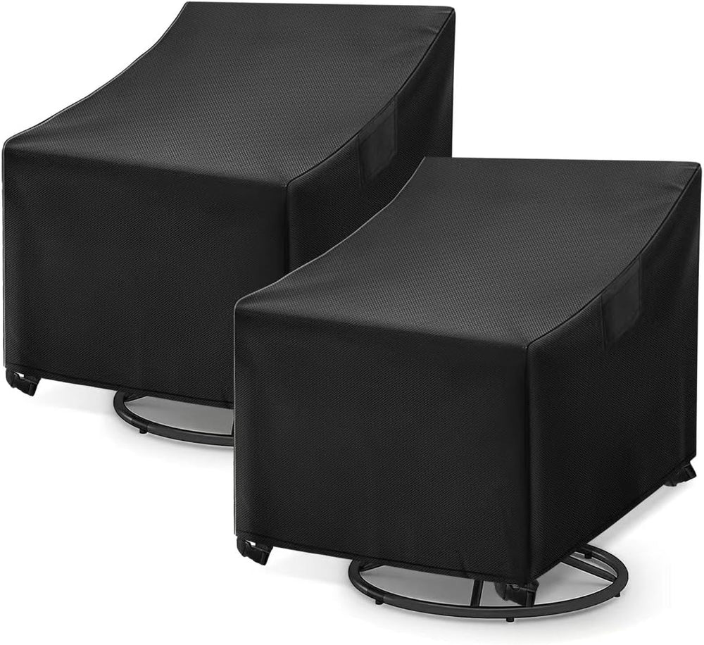 WLEAFJ Patio Swivel Chair Covers Waterproof, Black Outdoor Rocking Chair Cove...