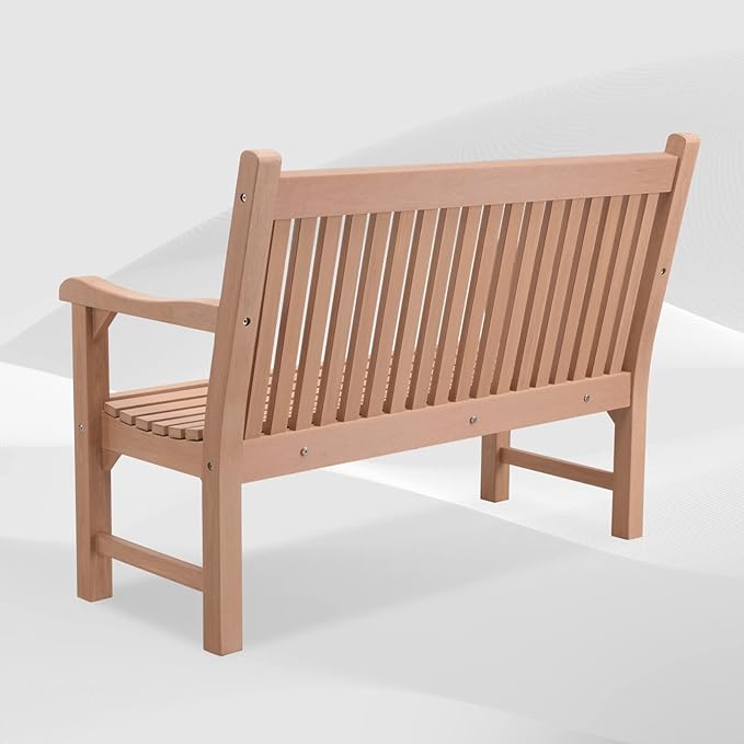 Psilvam 2-Person Poly Lumber Outdoor Bench with 700 Lbs Weight Capacity – Wea...