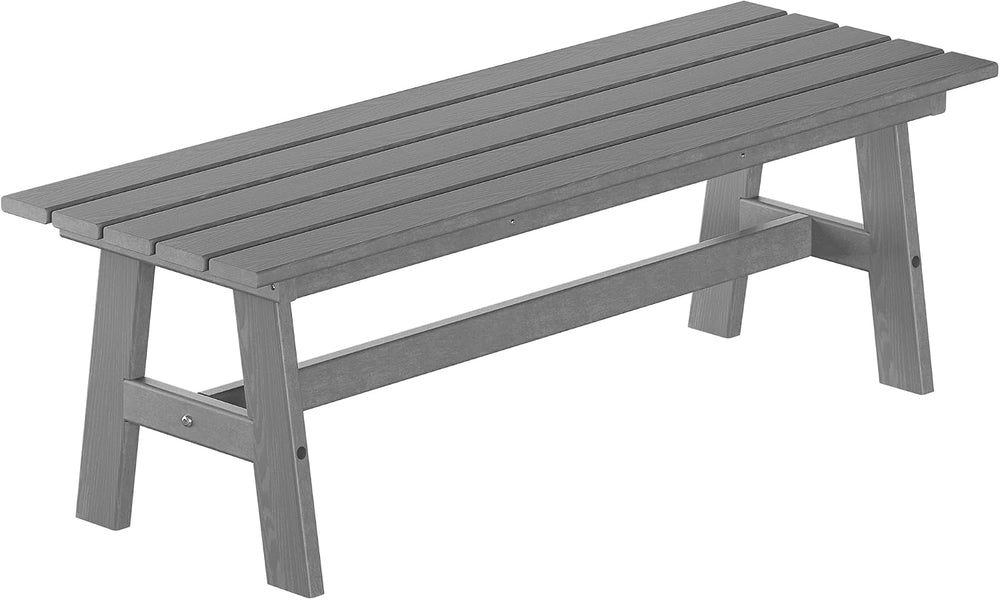 nalone Outdoor Bench, All-Weather HDPE Backless Bench for Porch (Grey)