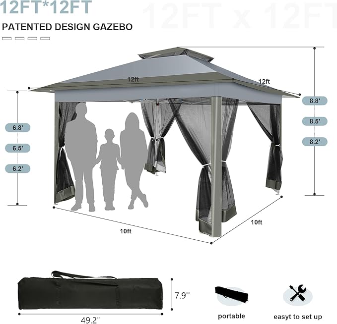 COBIZI 12x12 FT Pop up Gazebo on Clearance Outdoor pop up Canopy Tent,carpas ...