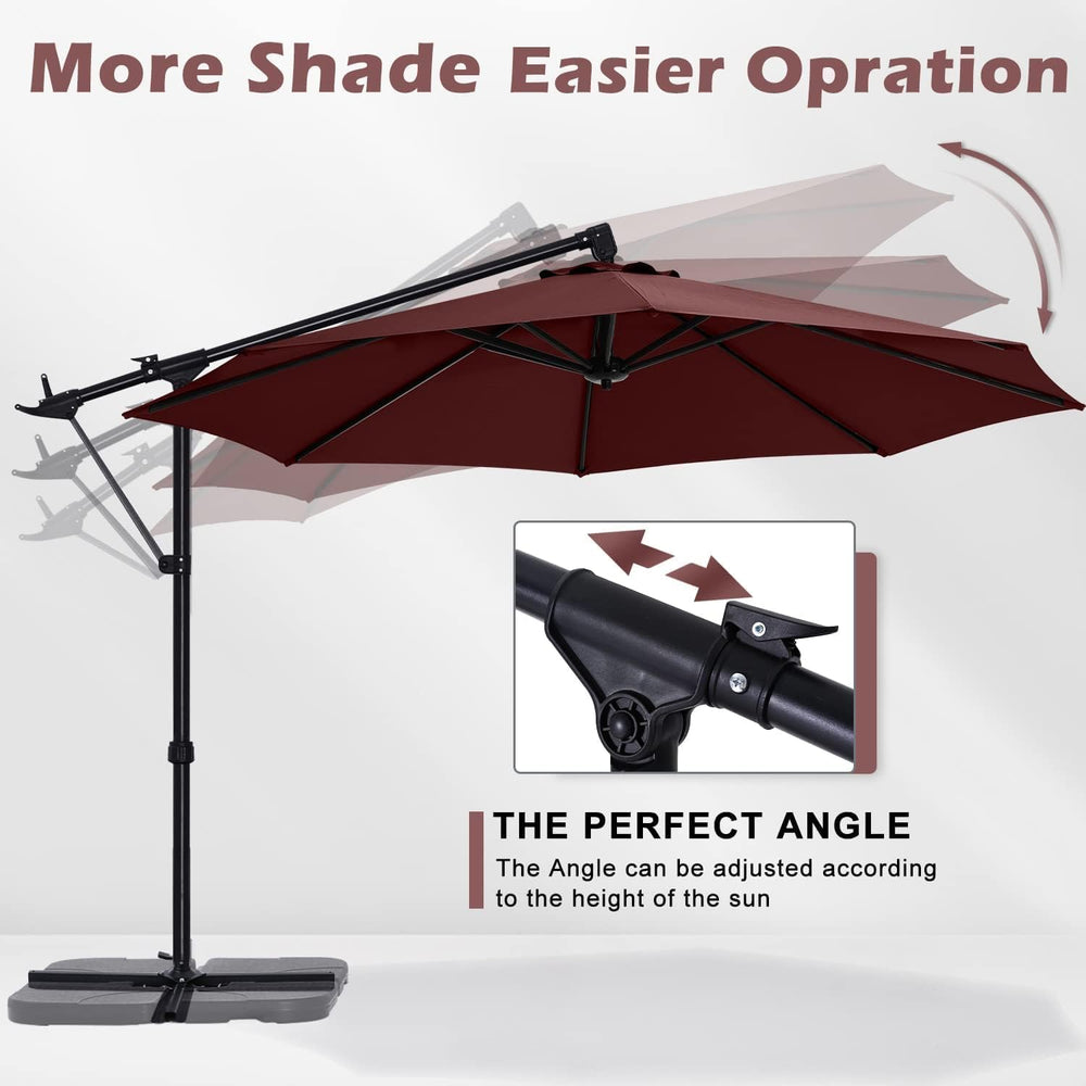 ABCCANOPY 10FT Cantilever Offset Hanging Patio Umbrella