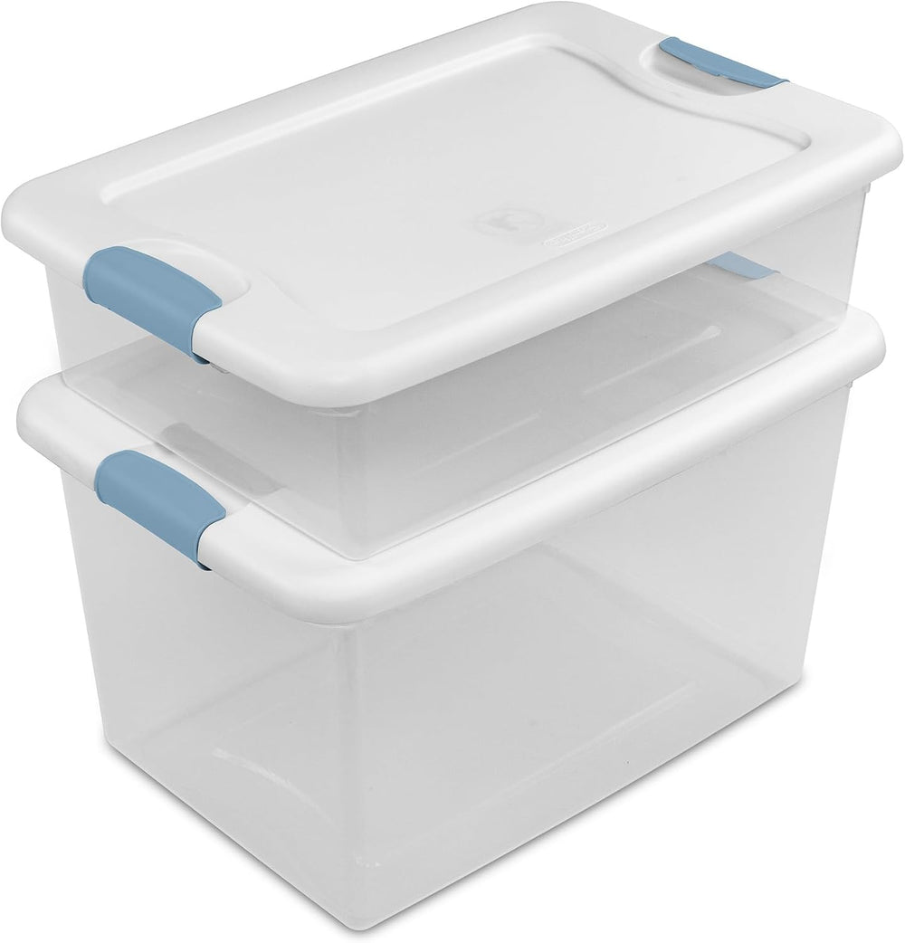 Sterilite Latching Box with Lids for Home and Office, 64 Quart, 4-Pack