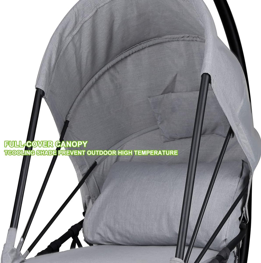 Foldable Hanging Chair Swing Hammock Egg Chair PE Rattan Wicker Seat w/Padded...