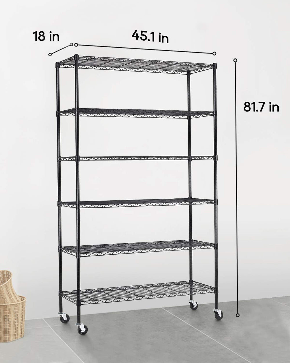 FDW Wire Shelving Unit with Wheels Steel 6 Tier Heavy Duty Layer Rack Storage...