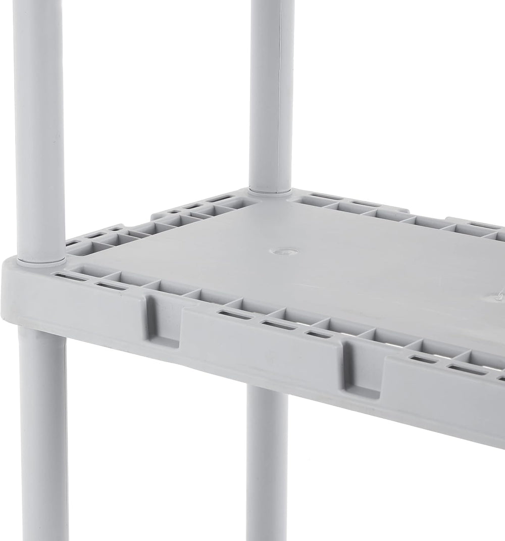 Gracious Living Knect-A-Shelf 4-Shelf Light-Duty Storage, Gray, 2-Pack