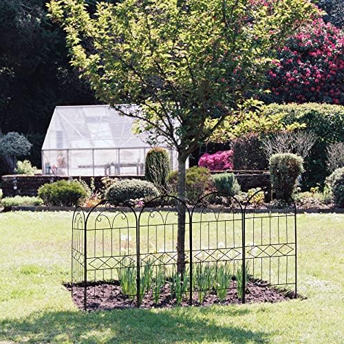Decorative Garden Fence 30in (H) x 10ft (L), 10 Pack Rustproof Metal No Dig F...