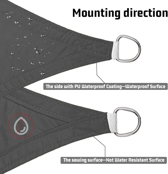 LOVE STORY Right Triangle 7'x14'x15.7' Waterproof Sun Shade Sail ...