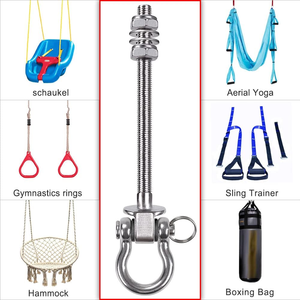 SELEWARE Heavy Duty Swing Hanger, 6 Pack Porch Swing Hardware