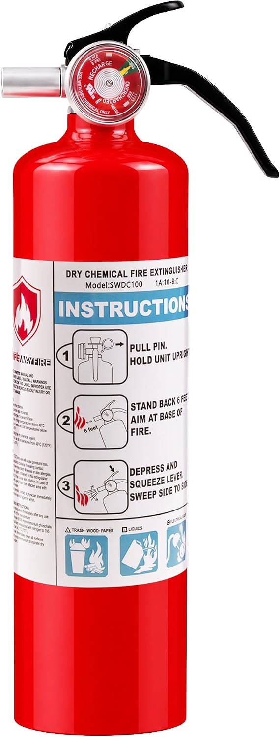 Safewayfire Fire Extinguisher, 2.5 lb, Heavy Duty for Home & Commercial Use