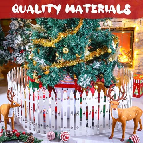 Sasylvia Christmas Tree Fences, White Wooden Picket Fences