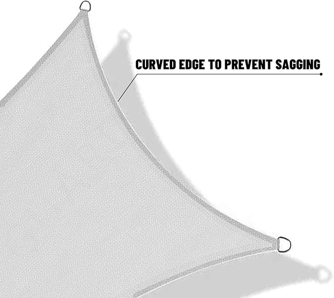 SUNNY GUARD Sun Shade Sail 7' X 13' Rectangle Silver Grey UV Block Su...