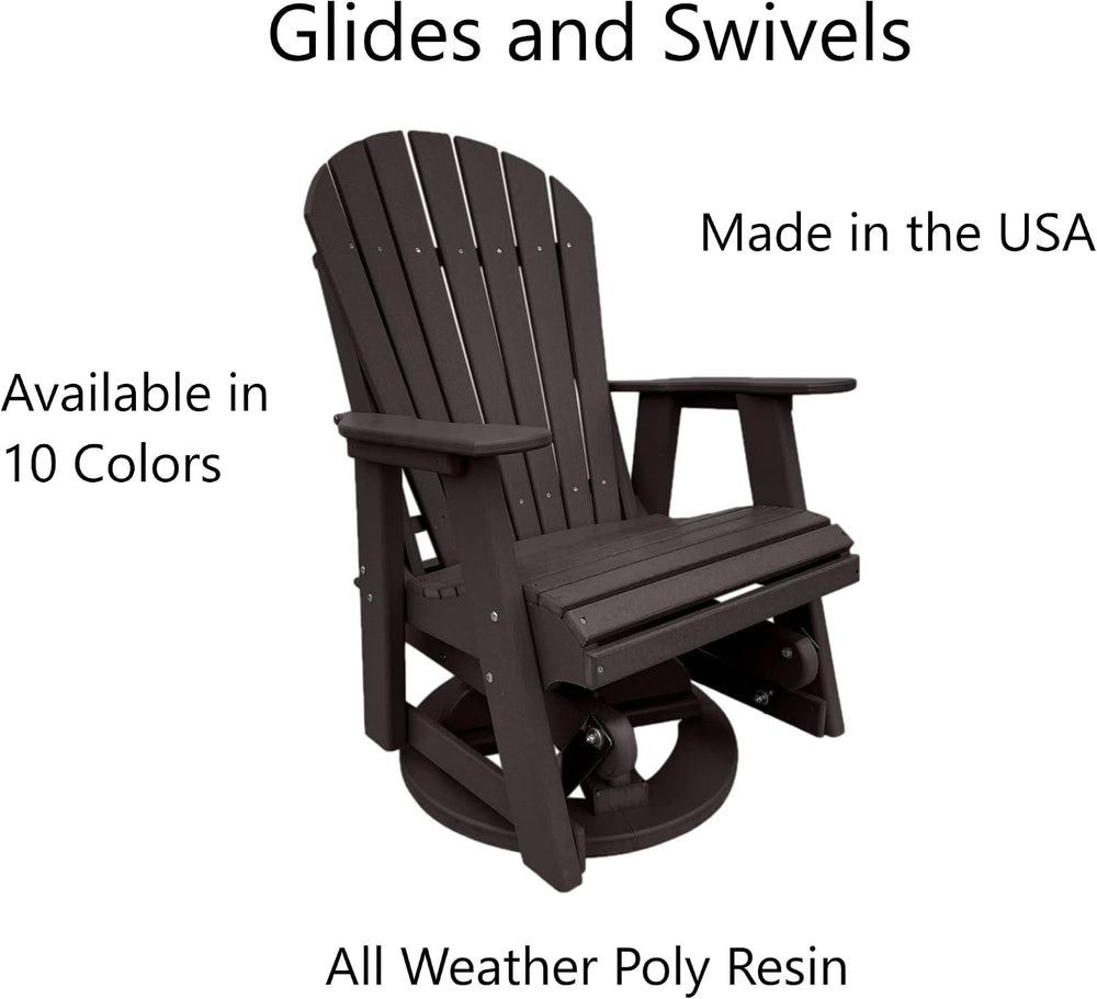 Phat Tommy Glider for Outside Patio - Outdoor Swivel Glider Chair - Poly Outd...