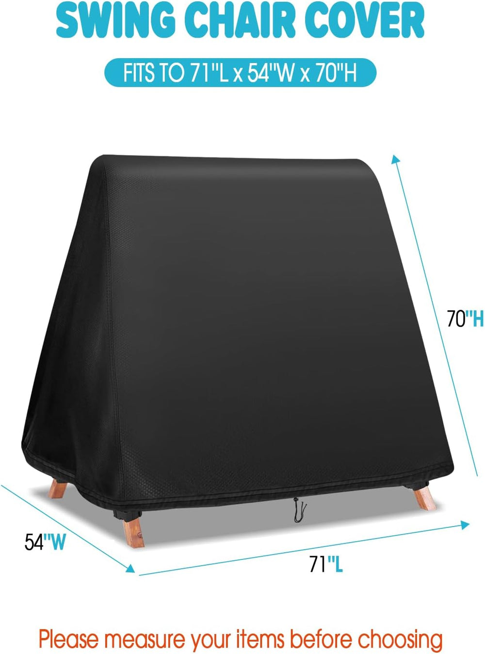 Swing Cover Waterproof 72in for A Frame Patio Porch Swings