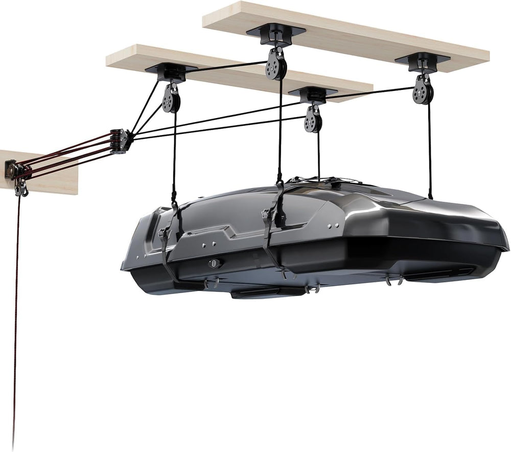 Cargo Box Ceiling Storage Hoist,180lbs Pulley System for Overhead Garage Ceil...