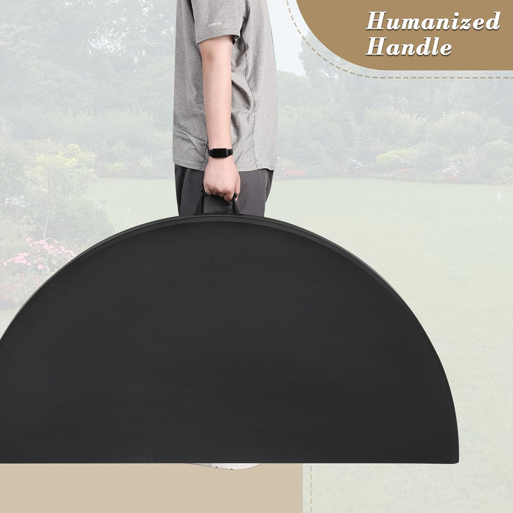 Athena Collection 66" Round Folding Table, Plastic Dining Table，Black